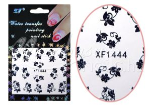 Akril hatású matrica  XF1444 Fekete virágkoszorú