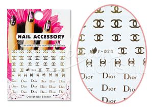 Akril hatású matrica  Y-023-G Arany Gucci és Dior logók