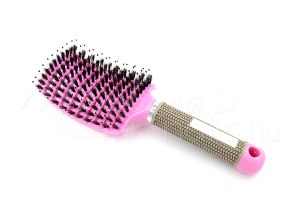 Rózsaszín Hajlított hajkefe vastag hajhoz  #001-DP