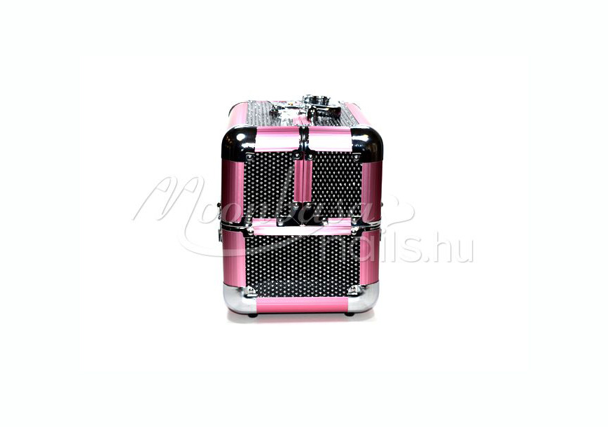 Kozmetikai bőrönd kicsi  #280-B Rózsaszín-fekete csillámos