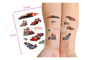 Világítós Versenyautók Matrica tetoválás  Ei-245