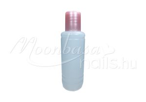  Áttetsző műanyag folyadék flakon pink kupakkal 100ml #006