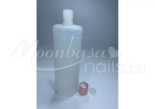 Áttetsző műanyag folyadék flakon pink kupakkal 500ml  