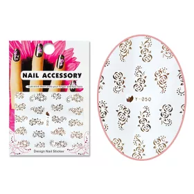 Akril hatású matrica  Y-050 Arany virág