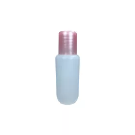   Áttetsző műanyag folyadék flakon pink kupakkal 50ml 50 db