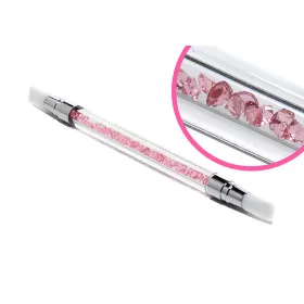   Kétvégű szilikonos pigment por ecset  #022 pink gyémántos