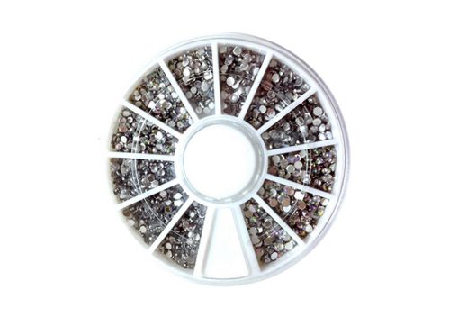 Körömdíszítő tárcsa 12 rekeszes #001 Crystal