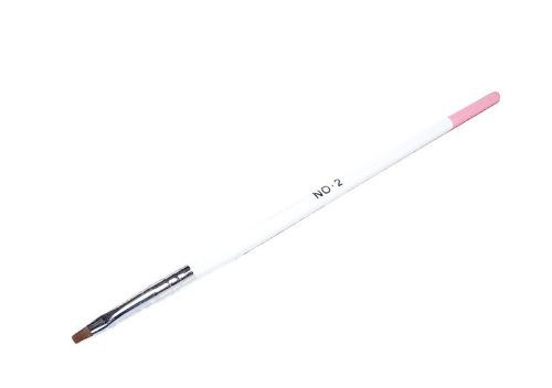 Zselé ecset lapos  Z021-2 Fehér pink véggel