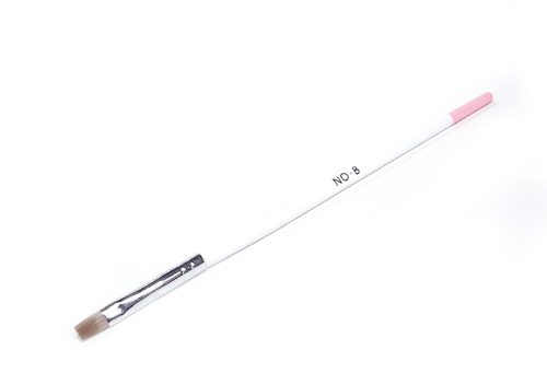 Zselé ecset lapos  Z021-8 Fehér pink véggel