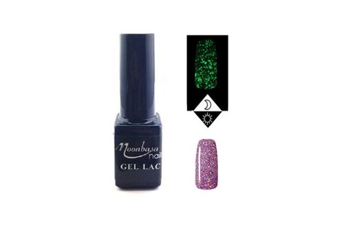 Lac gel fosforescent 5 ml #635 Violet cu sclipici
