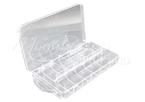 Műanyag Nail tip tároló doboz 11 rekeszes #022 Átlátszó