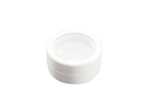 Műanyag körömdísz tároló tégely átlátszó tetővel 3ml #027 Fehér