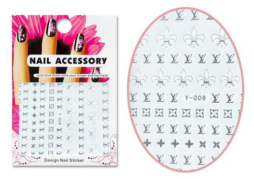 Akril hatású matrica  Y006-S Ezüst Louis Vuitton logó