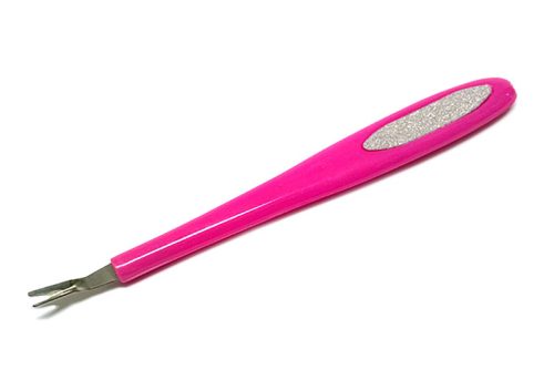 Kétágú körömágybőr vágó kis reszelővel   Pink