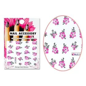 Akril hatású matrica  BLE-1747 Rózsaszín virágok