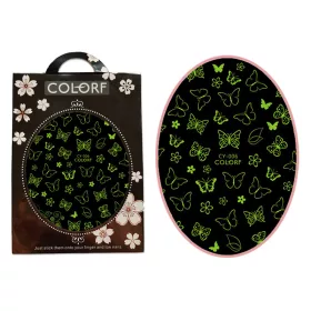 Öntapadós köröm matrica - foszforeszkáló  CY-006 