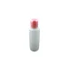 Áttetsző műanyag folyadék flakon pink kupakkal 100ml #006 