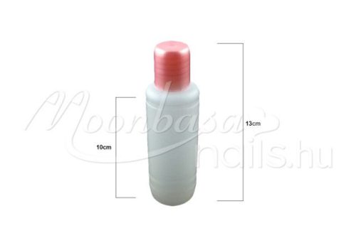 Áttetsző műanyag folyadék flakon pink kupakkal 100ml #006 