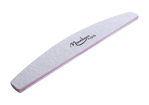Reszelő íves 180/180 #1053 Szürke pink középpel Moonbasanails logós