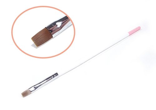 Zselé ecset lapos  Z021-10 Fehér pink véggel