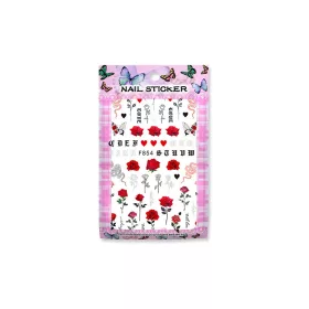 Öntapadós köröm matrica  F854 Rózsák