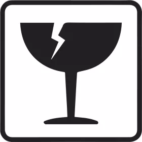 Öntapadós Címke - törékeny - fehér alapú   