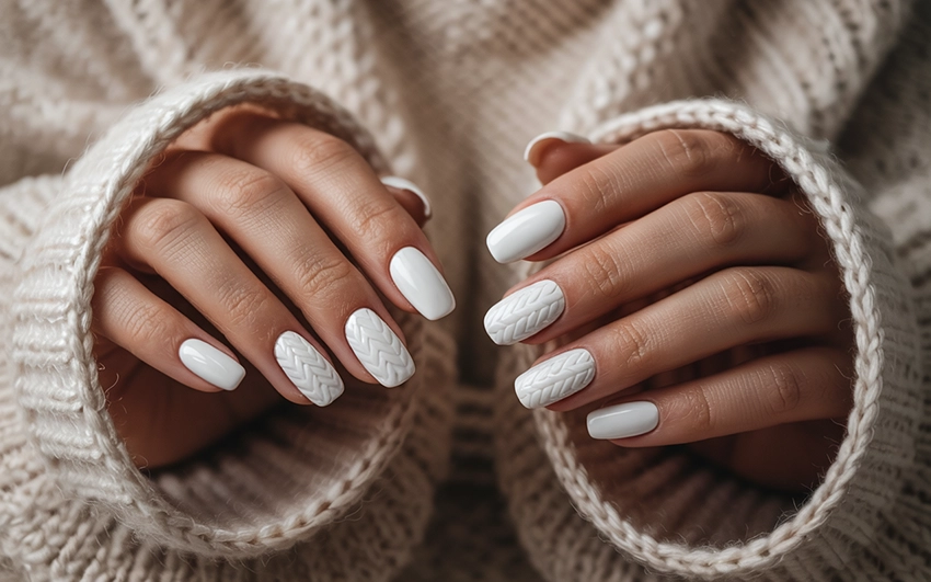 Fehér karácsonyi köröm