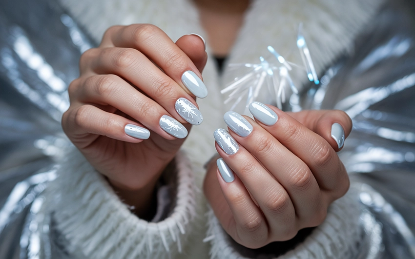 Fehér karácsonyi köröm