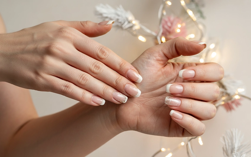 Fehér karácsonyi köröm