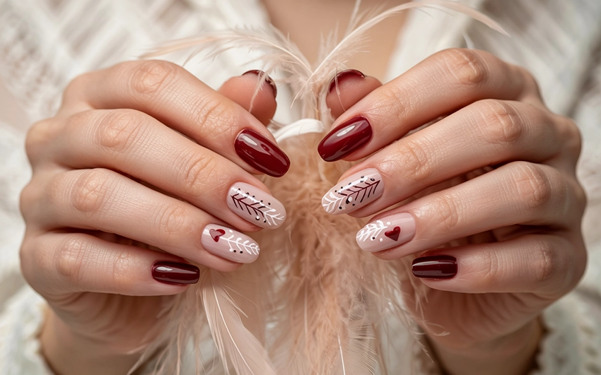 Moonbasa gél lakk bordó színben, alkalmi manikűr