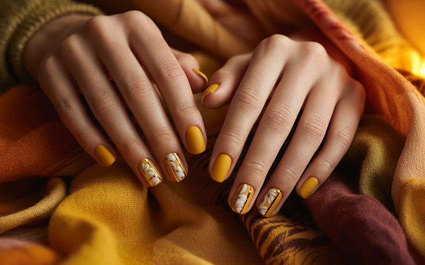 Őszi gél lakk körmök – a matt elegancia és a mandula forma szezonja