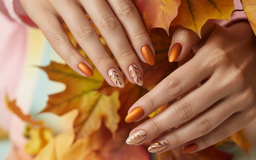 Őszi gél lakk körmök – a matt elegancia és a mandula forma szezonja