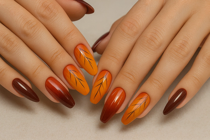 Őszi műköröm, visszafogott nude