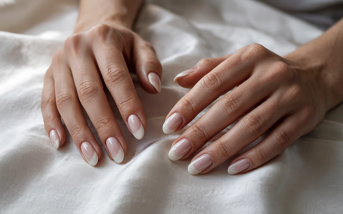 Baby boomer ombre mandula köröm inspiráció