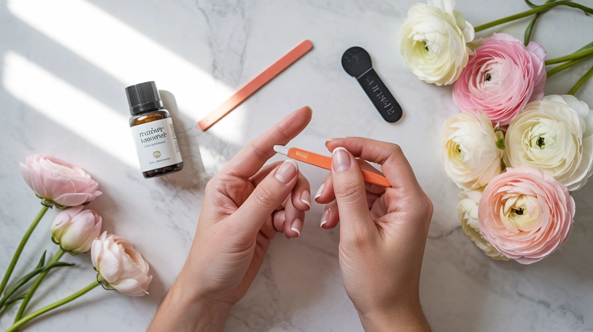 kutikula remover felvitele körömtőre – előkészítő folyadékok géllakk előtt flatlay