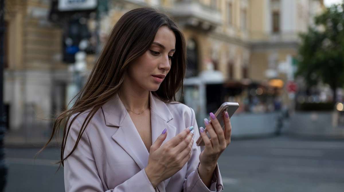 levendula köröm ezüst króm accent – nyári budapesti utcai élethelyzet modern manikűr