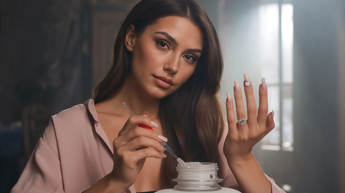 polygel korom Fusion AcrylGel felvitel otthon – hibrid mukorom epitoanyag hazilag alkalmazas elethelyzetben