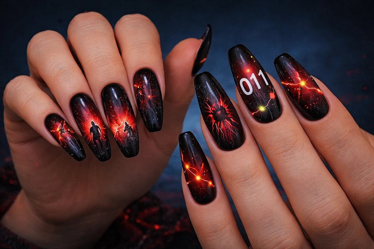 Stranger Things köröm inspirációk, illusztráció