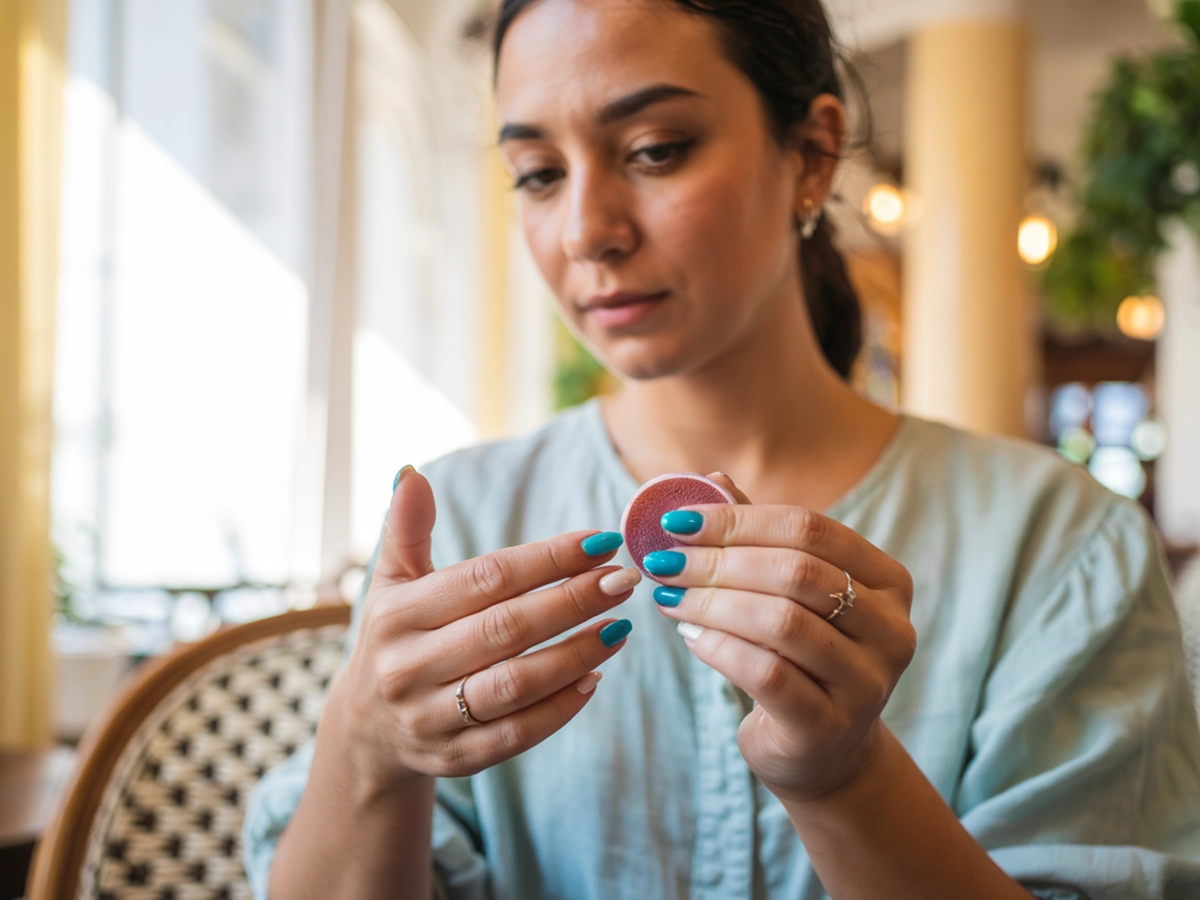 tiffany blue teal aqua türkiz géllakk összehasonlítás – kék-zöld árnyalat spektrum flatlay 2026